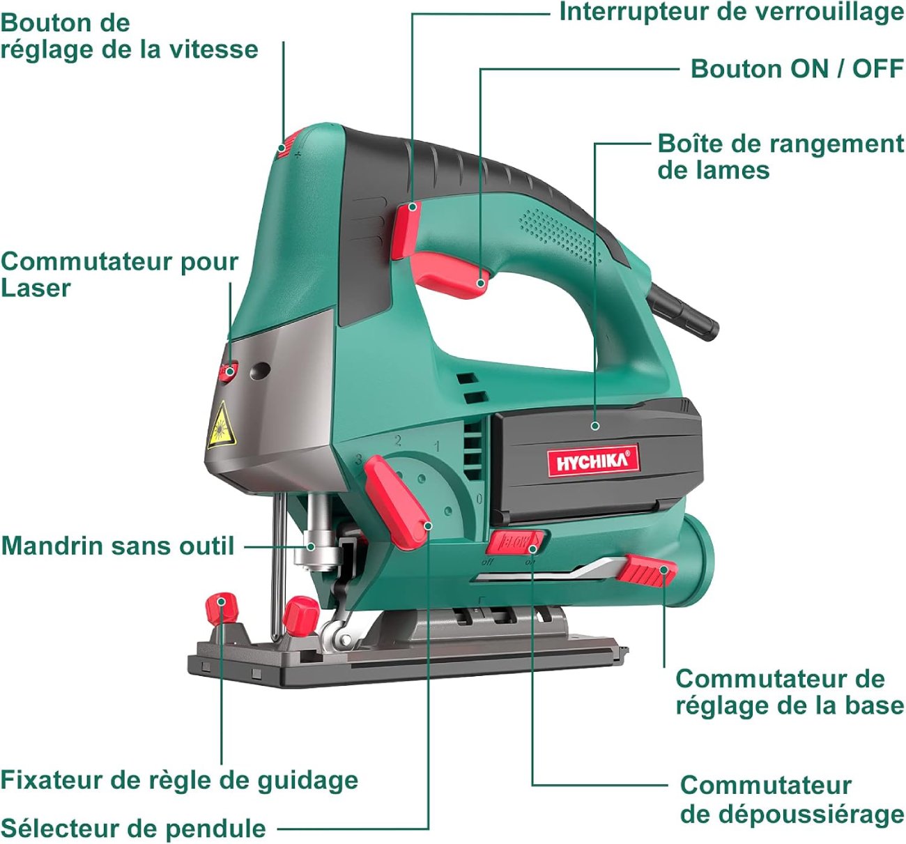 Test COMPLET de la Scie Sauteuse HYCHIKA Scie800W - Caractéristiques Techniques Détaillées