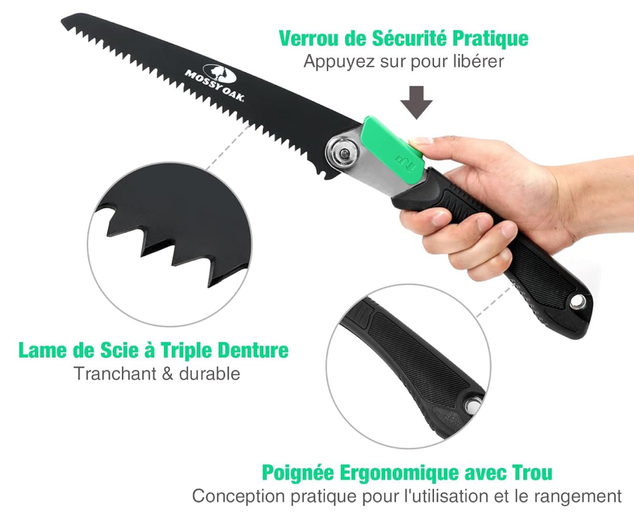 Test et Avis de la Scie à Elaguer Mossy Oak Une Scie Pliante 3 En 1 Multifonction